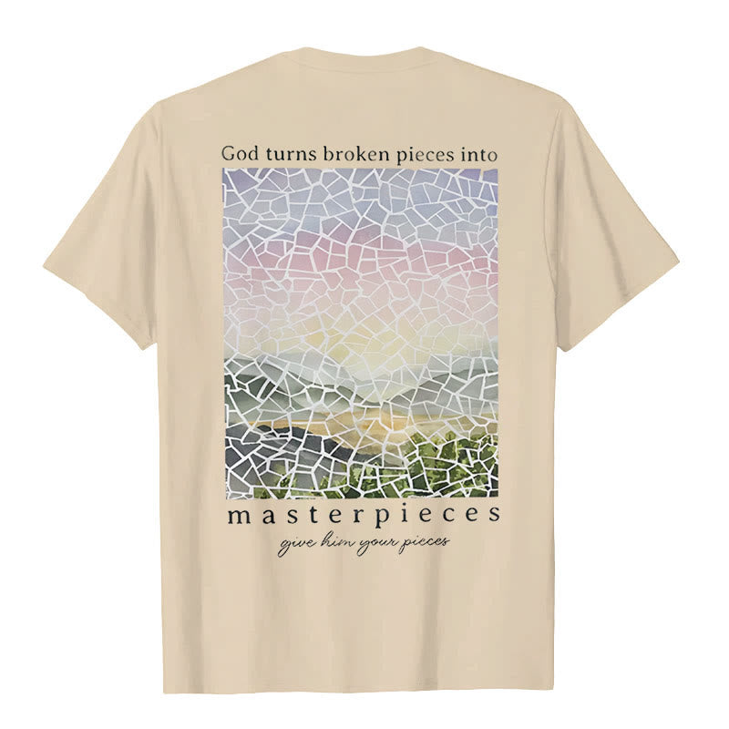 Christianartworkshop God Turns Broken Pieces into Masterpieces T-Shirt - image 9