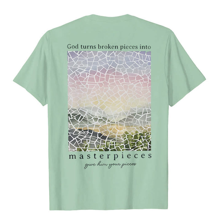Christianartworkshop God Turns Broken Pieces into Masterpieces T-Shirt - image 18