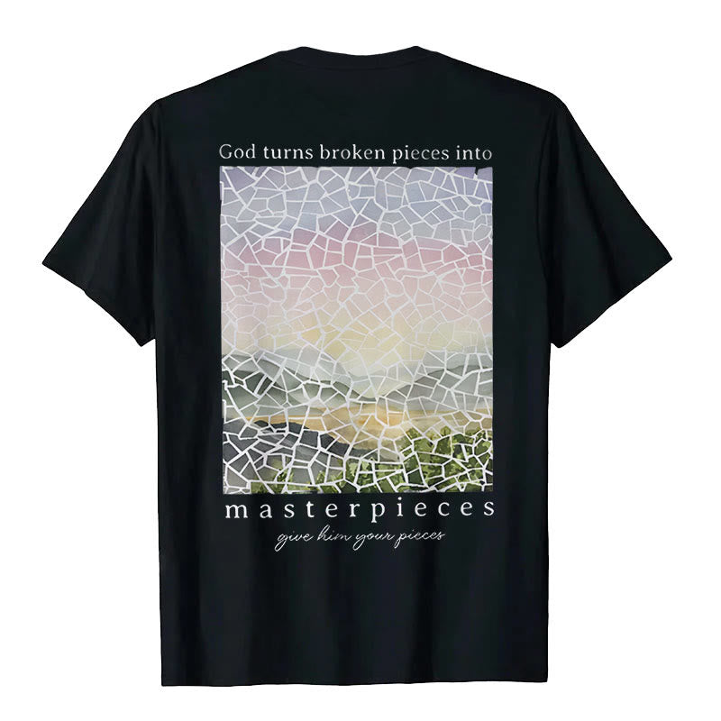 Christianartworkshop God Turns Broken Pieces into Masterpieces T-Shirt - image 6