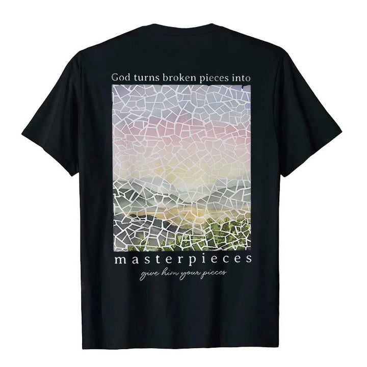 Christianartworkshop God Turns Broken Pieces into Masterpieces T-Shirt - image 6