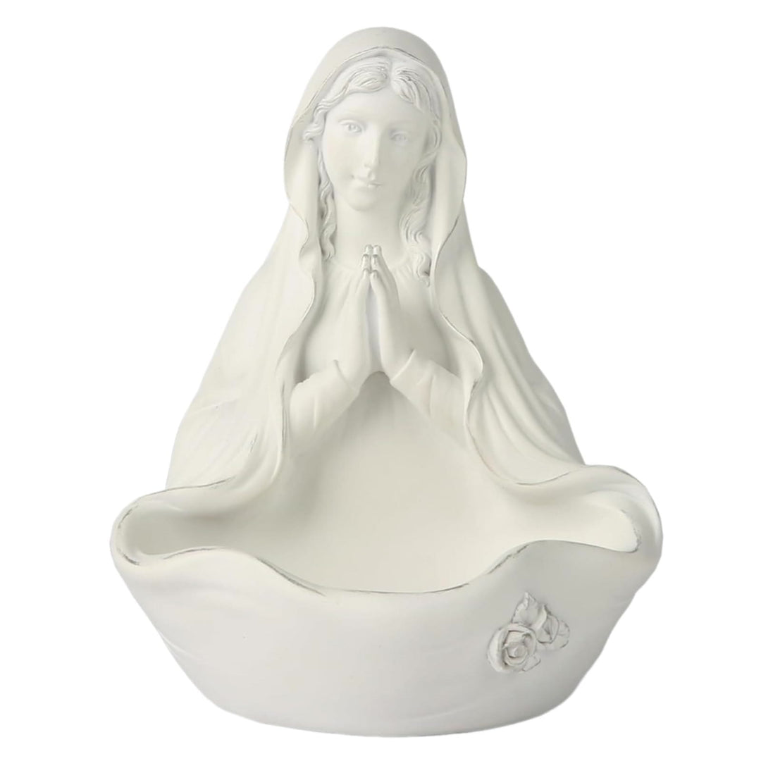 Christianartworkshop Our Lady white Rosary Holder Container: Embracing Tranquility with Divine Grace