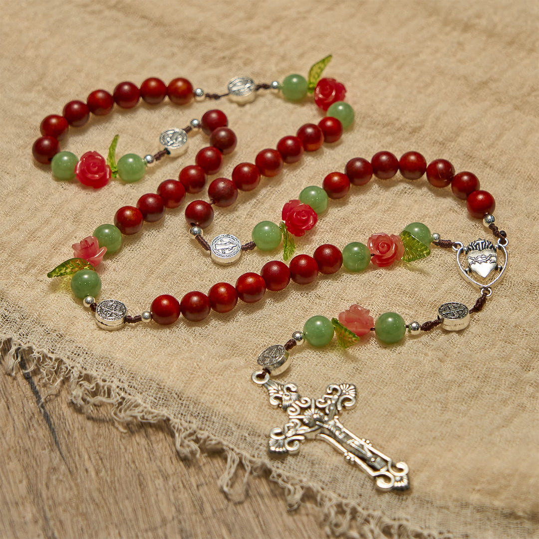 Christianartworkshop Handmade Rosary with Blood Dragon Wood Beads and Crucifix – A Symbol of Spiritual Bond and Devotion