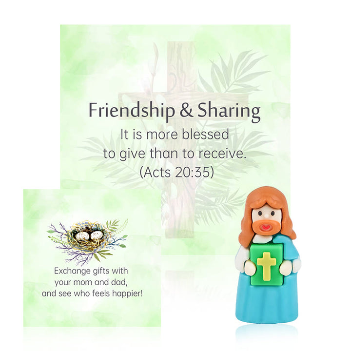 Christianartworkshop 5/10/20/30pcs Bible Verse Cards with Mini Jesus Figurines & Interactive Questions: Inspire and Educate