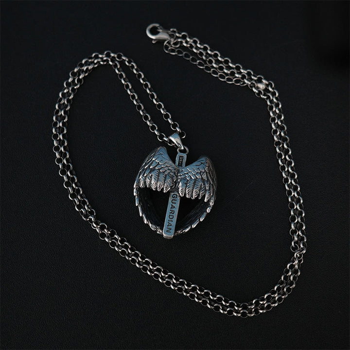 Christianartworkshop 925 Sterling Silver Angel Wings Cross Necklace: Embodying Faith and Celestial Grace