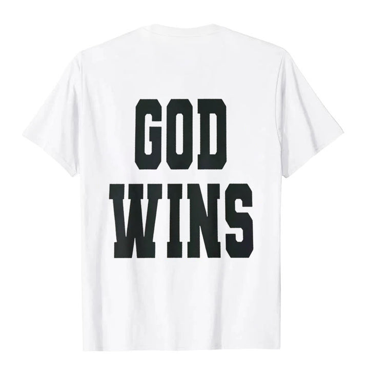 Christianartworkshop God Wins T-shirt