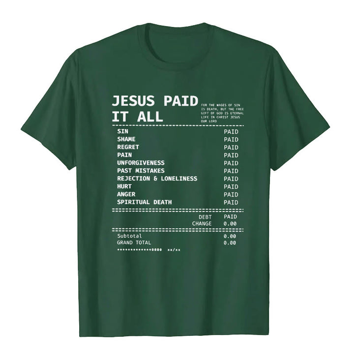 Christianartworkshop Jesus Paid It All T-shirt