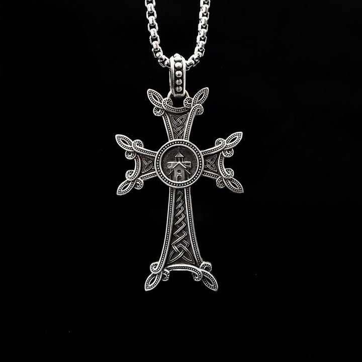 Christianartworkshop 925 Sterling Silver Celtic Crucifix Necklace: A Timeless Blend of Faith and Artistry