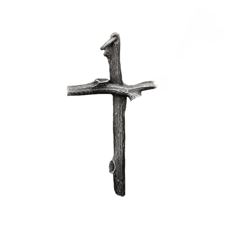 Christianartworkshop 925 Sterling Silver Modern & Minimalist  Cross Necklace: A Tribute to Raw Faith