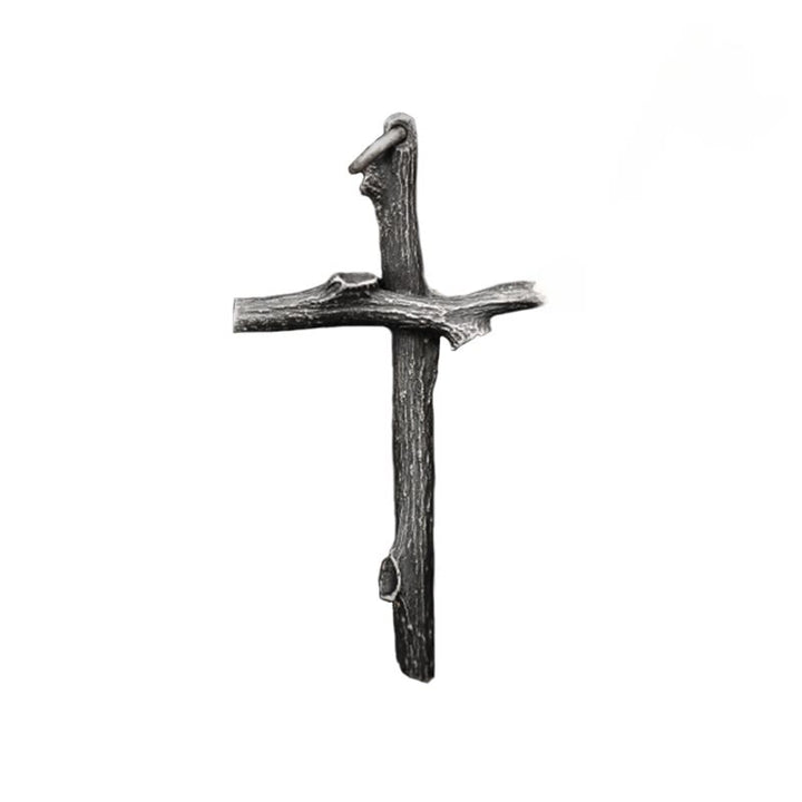 Christianartworkshop 925 Sterling Silver Modern & Minimalist  Cross Necklace: A Tribute to Raw Faith