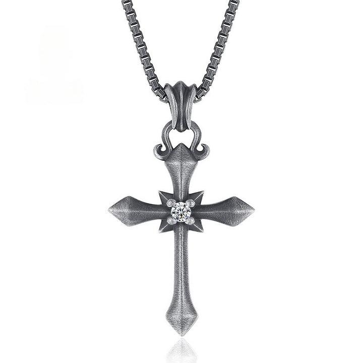 Christianartworkshop 925 Sterling Silver Modern & Minimalist Cross Necklace: Mysterious and Trendy Symbol of Belief