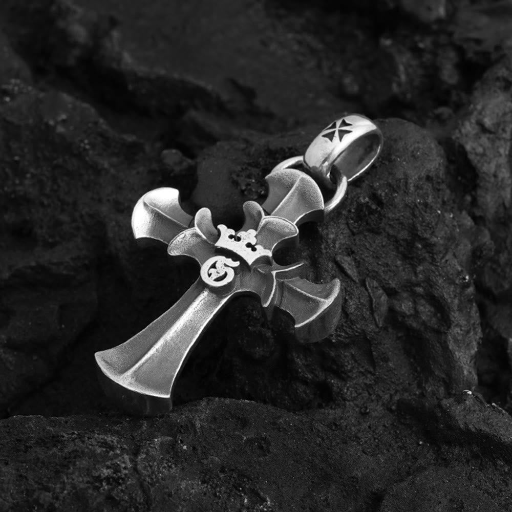 Christianartworkshop 925 Sterling Silver Vintage Cross with Crown Necklace: A Timeless Token of Religious Devotion - image 6