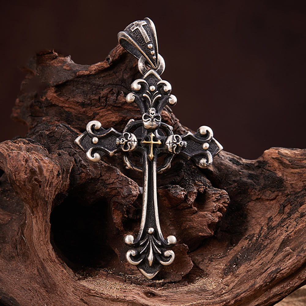 Christianartworkshop Vintage Holy Cross with Skull Necklace: A Profound Symbol of Faith's Darker Depths - image 2
