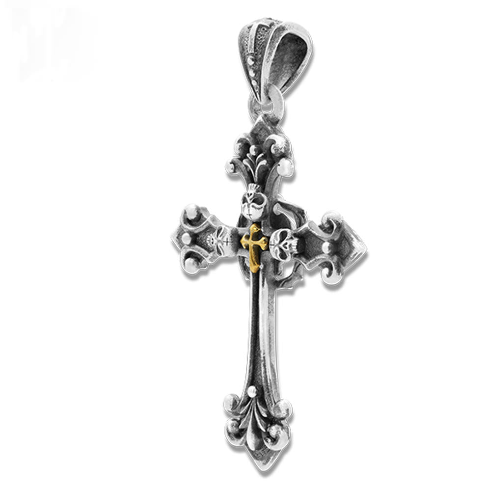 Christianartworkshop Vintage Holy Cross with Skull Necklace: A Profound Symbol of Faith's Darker Depths - image 5