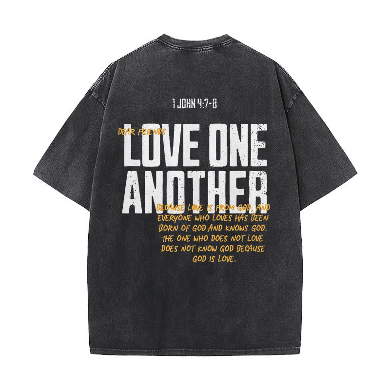 Christianartworkshop Love One Another Unisex Washed T-Shirt