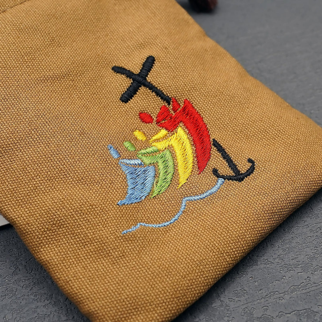 Christianartworkshop Classic Style Cotton Jewelry Pouches Storage Bag with Colorful Sailboat & Cross Embroidery: Divine Protection - image 8