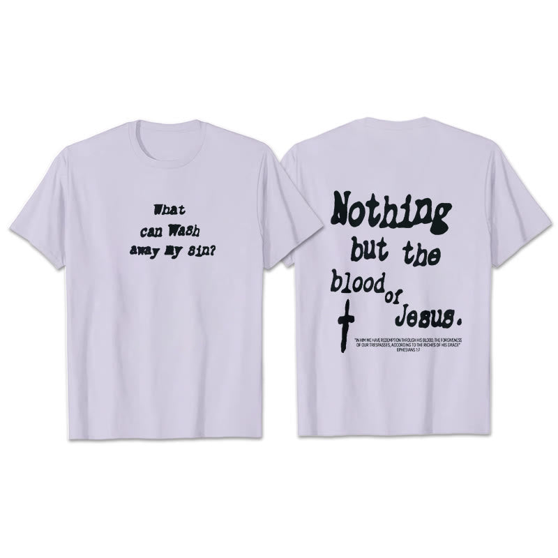 Christianartworkshop Nothing But Blood Of Jesus Cotton T-Shirt - Purple - 2XL - image 21
