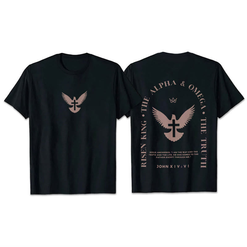 Christianartworkshop Jesus Is The Way The Truth The Life Cotton T-Shirt - Black - 2XL - image 5