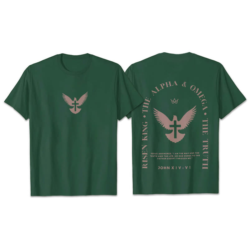 Christianartworkshop Jesus Is The Way The Truth The Life Cotton T-Shirt - Dark Green - 2XL - image 24