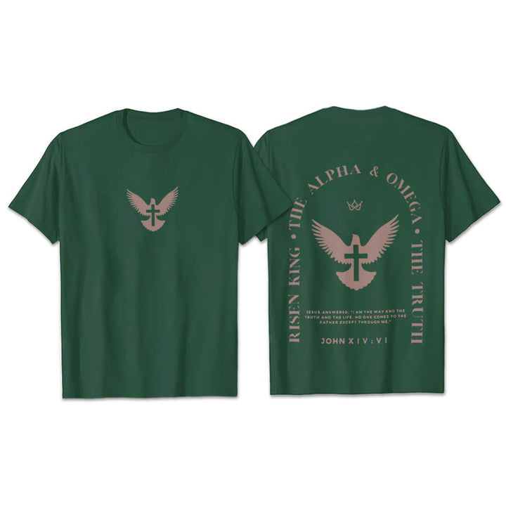 Christianartworkshop Jesus Is The Way The Truth The Life Cotton T-Shirt - Dark Green - 2XL - image 24