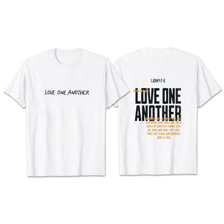 Christianartworkshop Love One Another Cotton T-Shirt - White - 2XL - image 1