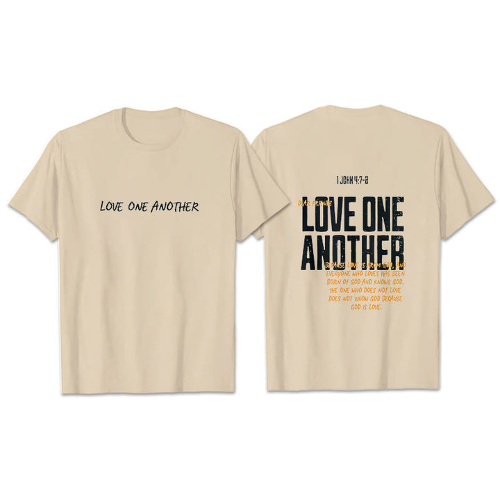 Christianartworkshop Love One Another Cotton T-Shirt - Beige - 2XL - image 9