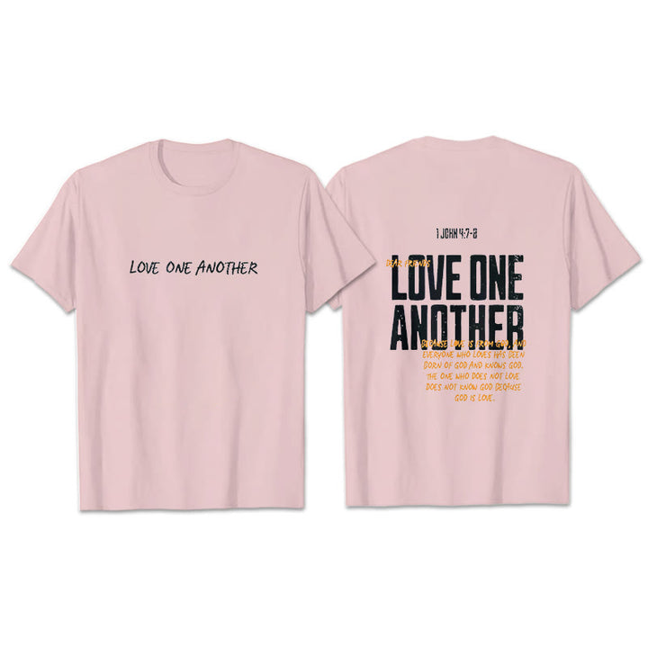 Christianartworkshop Love One Another Cotton T-Shirt - Pink - 2XL - image 12