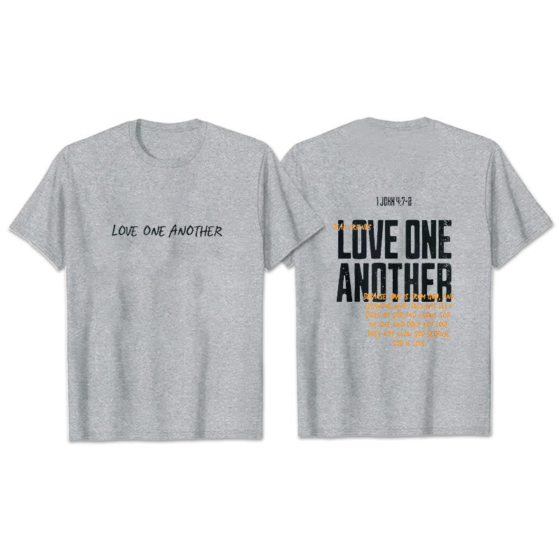 Christianartworkshop Love One Another Cotton T-Shirt - Light Gray - 2XL - image 18