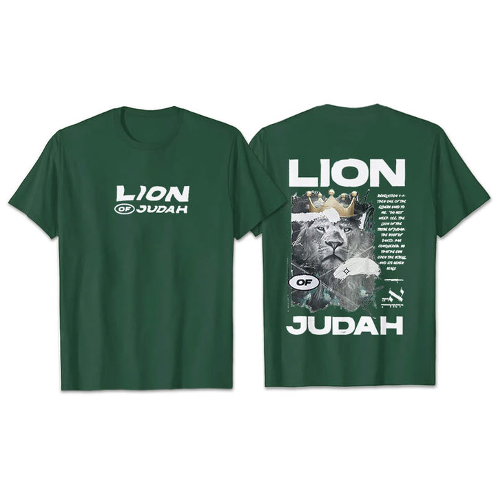 Christianartworkshop Lion Of Judan Cotton T-Shirt - Dark Green - 2XL - image 19