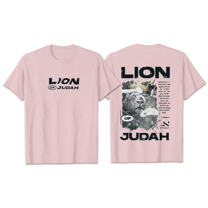 Christianartworkshop Lion Of Judan Cotton T-Shirt - Pink - 2XL - image 7