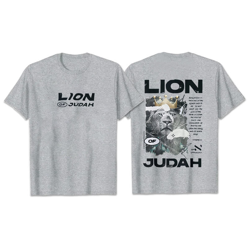 Christianartworkshop Lion Of Judan Cotton T-Shirt - Light Gray - 2XL - image 13