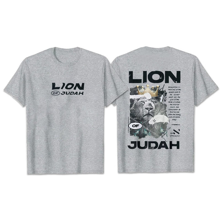 Christianartworkshop Lion Of Judan Cotton T-Shirt - Light Gray - 2XL - image 13