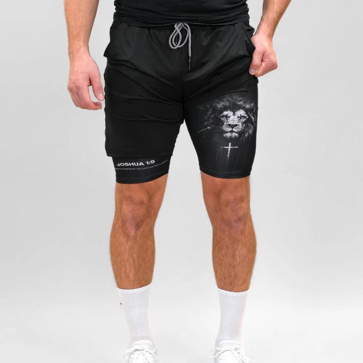 Christianartworkshop Joshua 1:9 Lion Performance Shorts - image 4