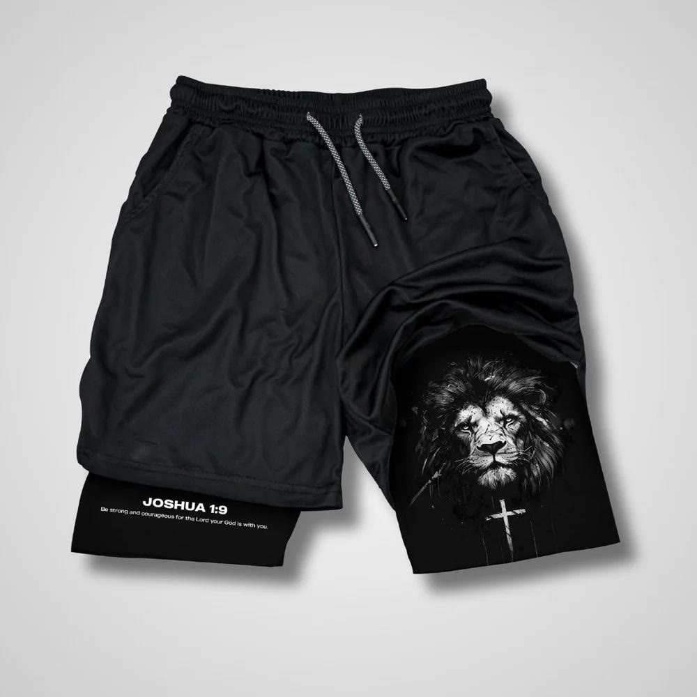 Christianartworkshop Joshua 1:9 Lion Performance Shorts - Shorts - 3XL - image 1