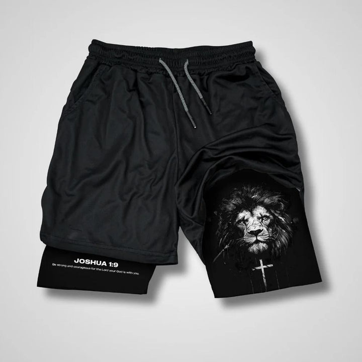 Christianartworkshop Joshua 1:9 Lion Performance Shorts - Shorts - 3XL - image 1