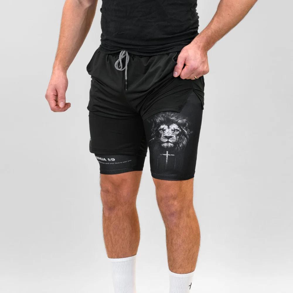 Christianartworkshop Joshua 1:9 Lion Performance Shorts - image 6