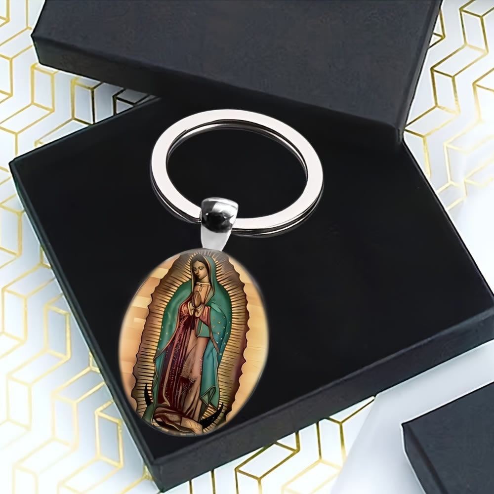 Christianartworkshop Vintage Style Our Lady of Guadalupe Keychain : Hand - Crafted Relic of Faithful Color Legacy - image 2