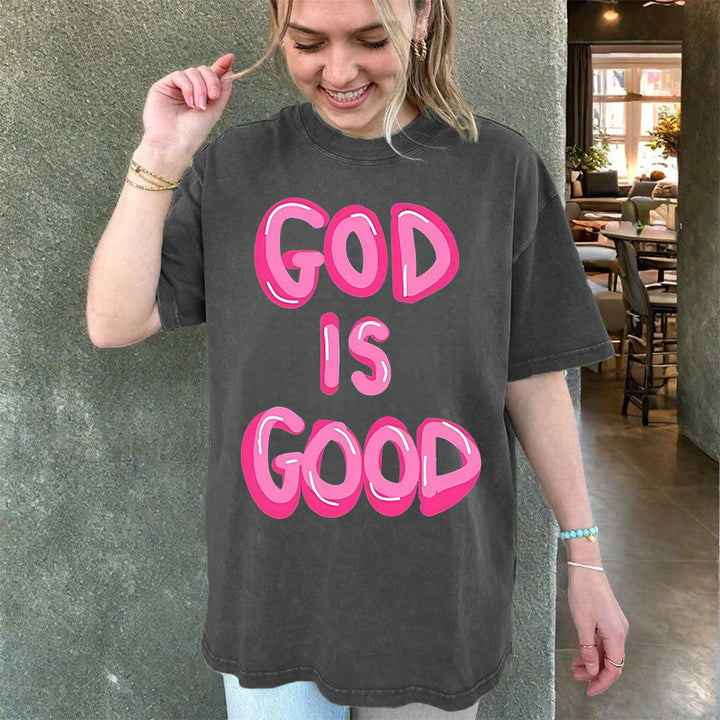 Christianartworkshop God Is Good Unisex Washed T-Shirt - image 4