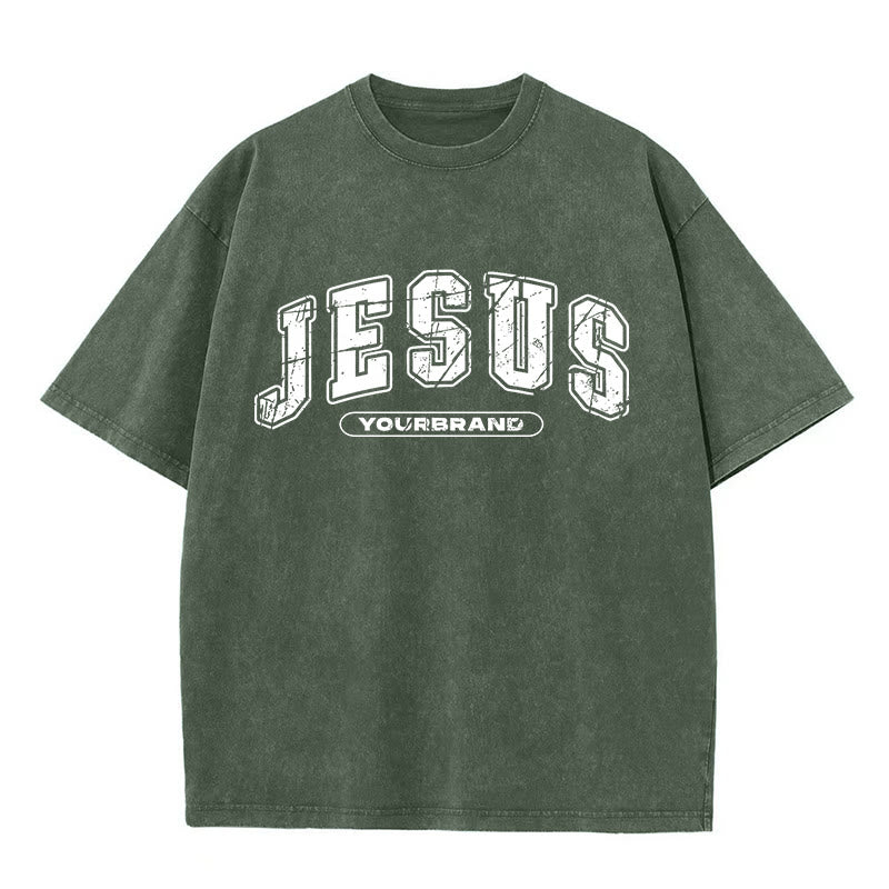 Christianartworkshop Vintage Style Jesus Christ Unisex Washed T-shirt - image 2