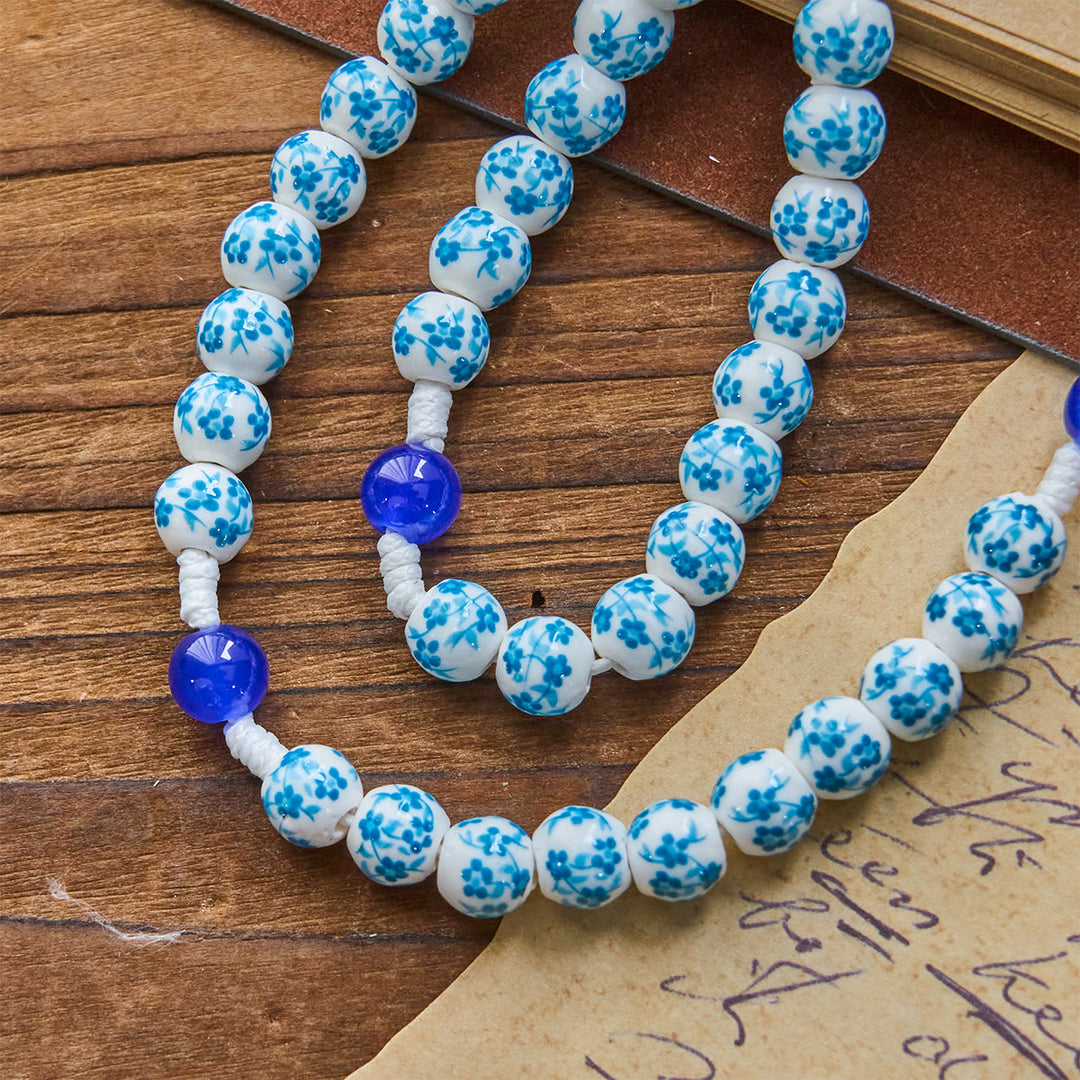 Christianartworkshop Blue Blossom Pattern Beads Rosary with Miraculous Medal & Crucifix: Treasure Blessed Devotion - image 7