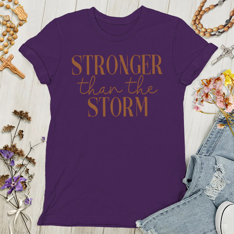 Christianartworkshop Storm Conqueror: Empowering Message Women's T-shirt