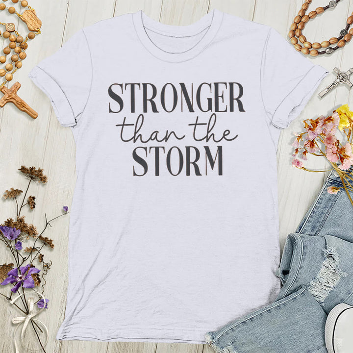 Christianartworkshop Storm Conqueror: Empowering Message Women's T-shirt