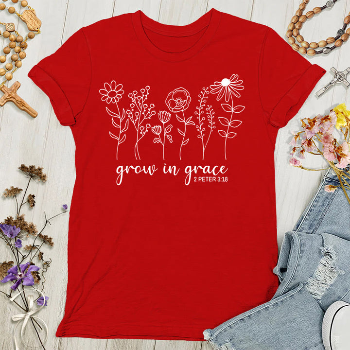 Christianartworkshop Grow in Grace 2 Peter 3:18 Women's T-shirt