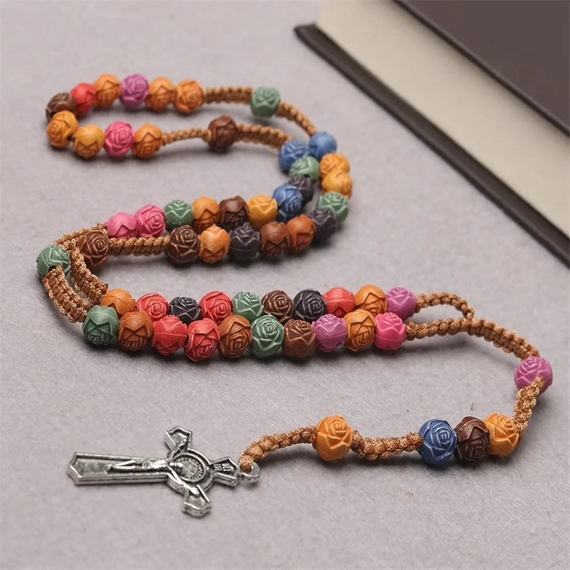 FREE Today: Multicolor Catholic Prayer Rose Beads Rosary