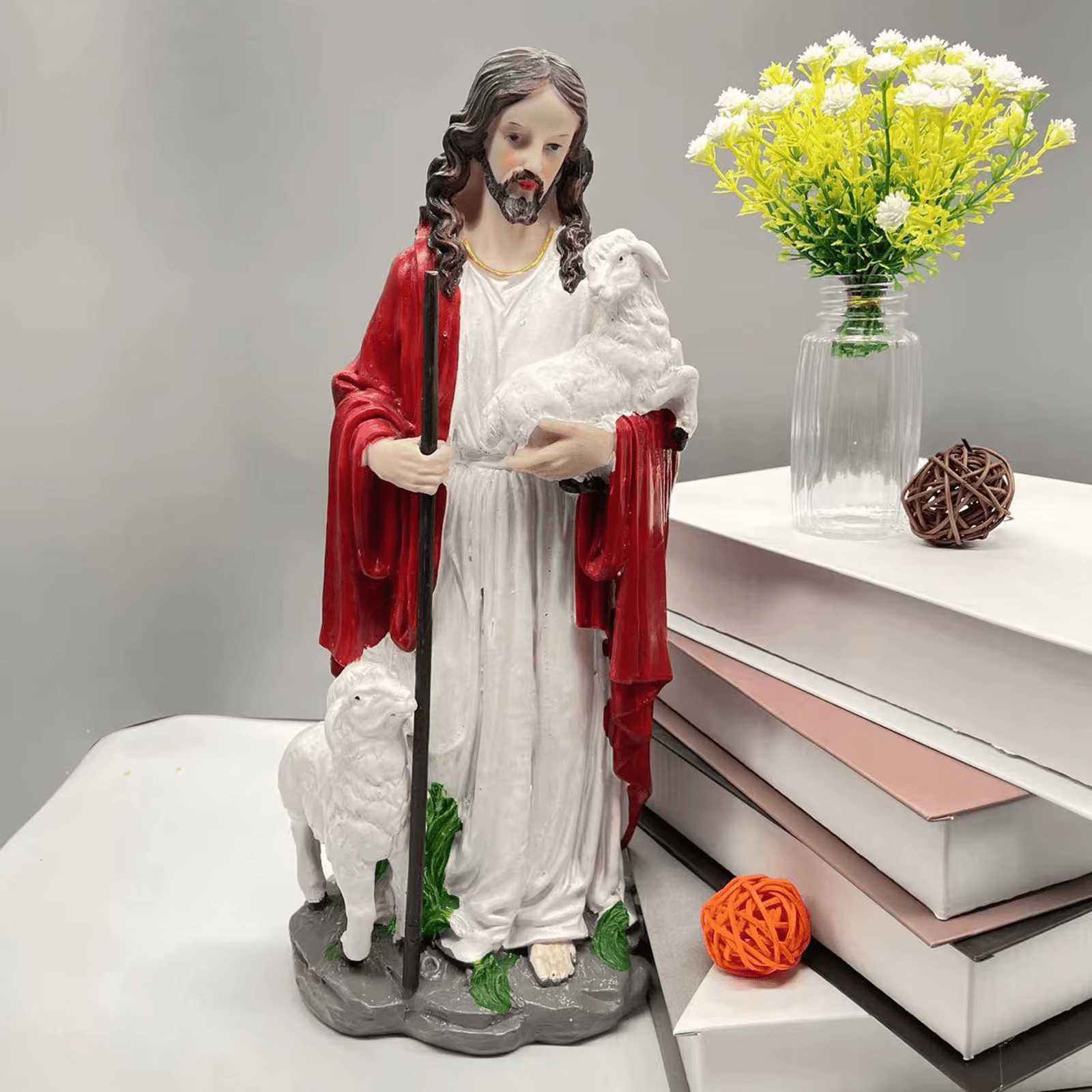 Christianartworkshop Sacred Heart Good Shepherd with Lamb