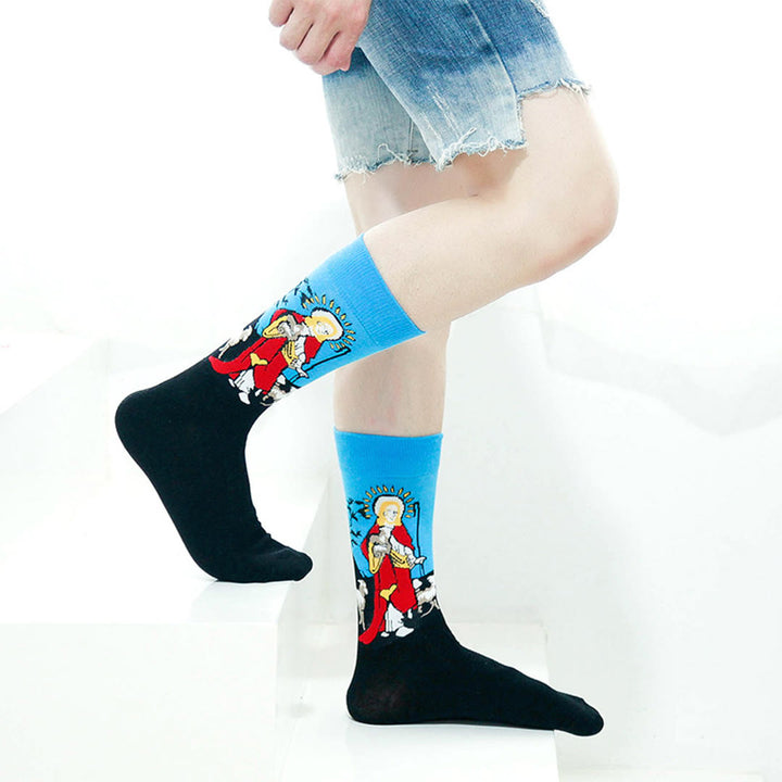 Christianartworkshop Spiritual Good Shepherd Patterned Crew Socks: Walk Daily in Divine Guidance - image 2