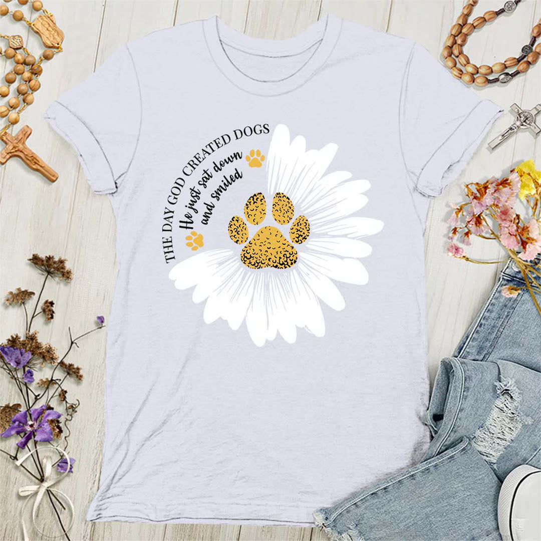 Christianartworkshop The Day God Made Dogs Women's T-shirt - White - 4XL - image 1