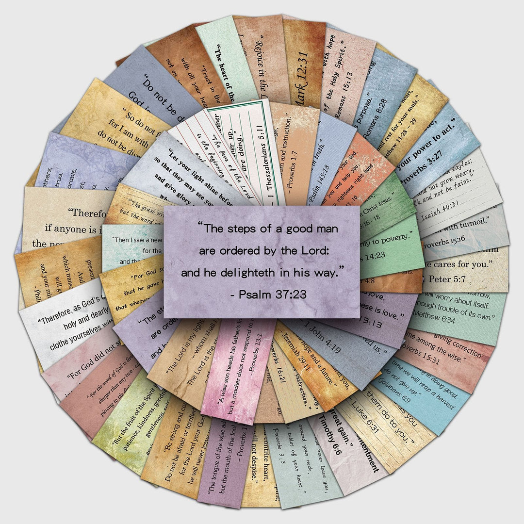 Christianartworkshop Pocket-Sized Vintage Bible Verse Cards for Personal Devotion or Gift Giving - 50 pieces - image 1