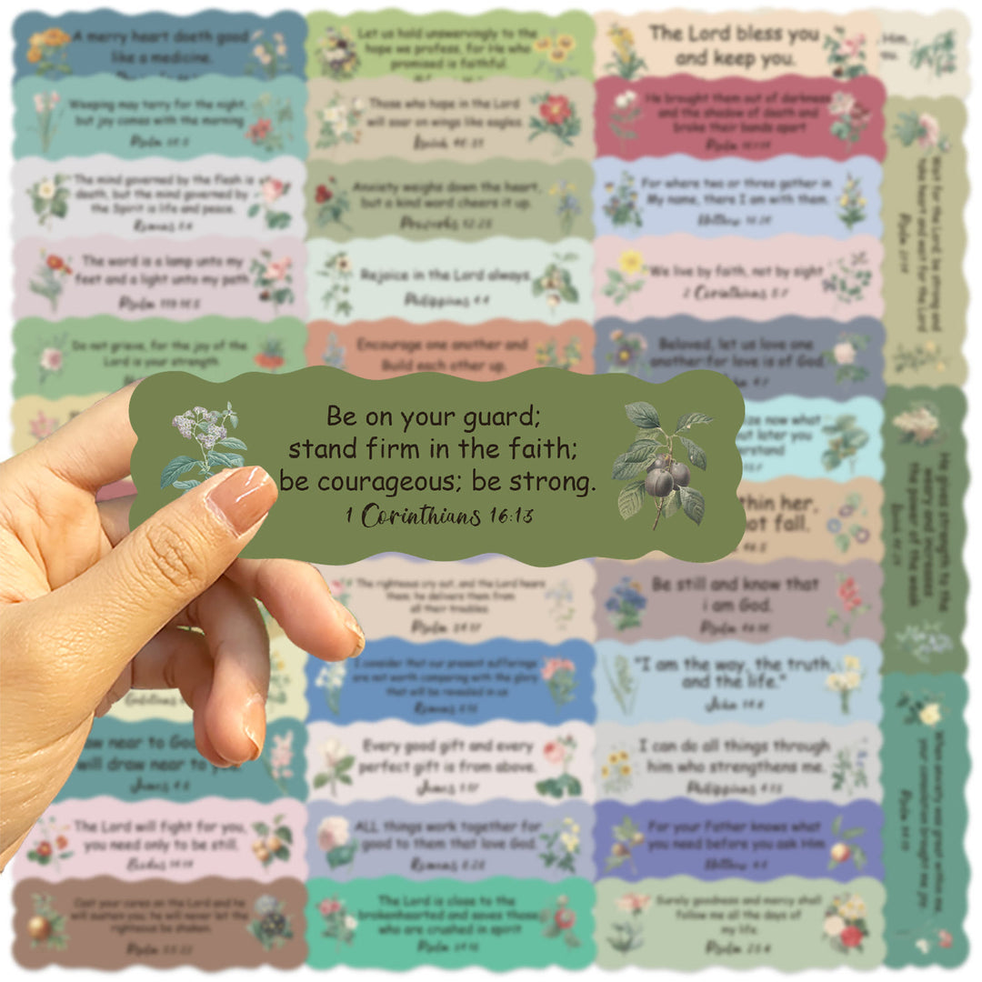 Christianartworkshop Floral Bible Verse Stickers for Scrapbooking Journals and Gift Decoration - 50 pieces - image 1