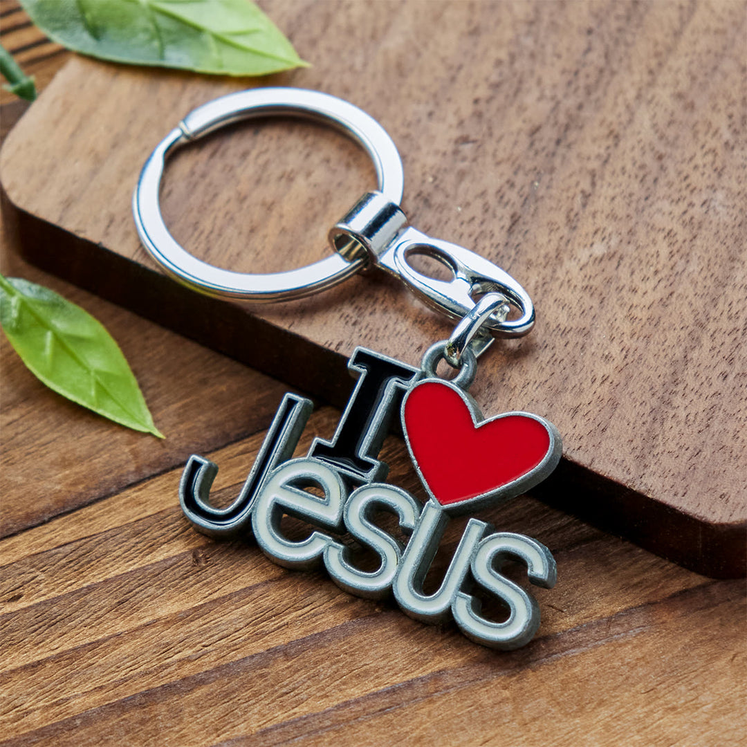 Christianartworkshop Believer's Choice Faithful Heart 4color I Love Jesus Keychain - Antique Pewter - image 1