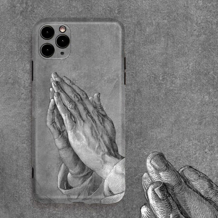 Christianartworkshop Praying Hands Sketch Phone Case: Vintage Monochrome Style - iPhone 16Pro Max - image 1